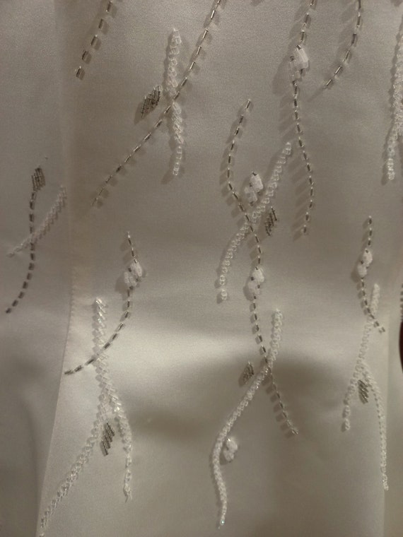 New Satin Beaded Sequined Wedding Dress Cream Col… - image 5