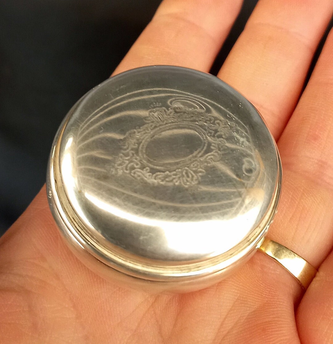 Vintage Italy Silver Pillbox Small 800 Silver Box Collectibles Silver