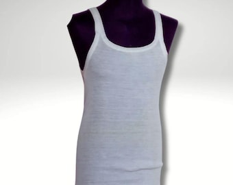 New Brand &quot;EMMECI&quot; Men&#39;s undershirt Tanktop Pure wool unshrinkable Cream color Size 6 Stretch Men&#39;s underwear Gift for him Christmas gift