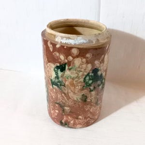 Rare Large vase Ancient Italian majolica Hand made Antique food container Rustic farmhouse furniture Ancient Italian cuisine Christmas gift