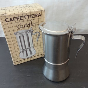 Brand new &quot;Castello Espress&quot; 3-1 Cups Special shape Espresso coffee maker Vintage coffee makers Steel coffee machine Collectible