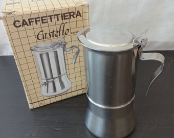 Cafetière Vintage Moka Frères Piazza - Acier Inoxydable - 2 Tasses - Design Rétro