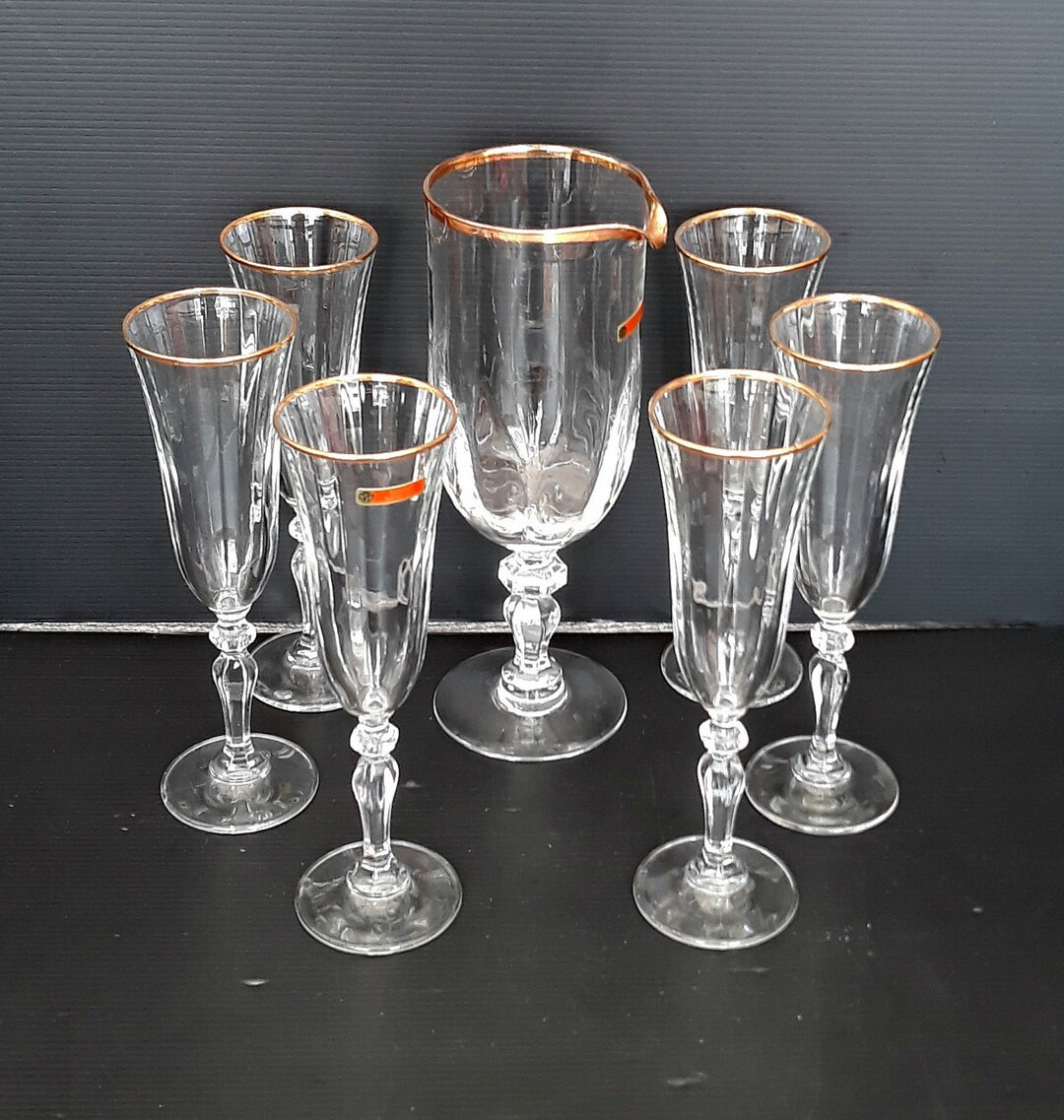 Glass Set Vip Rare Precious Glass Set Hand Engraved Crystal Venetian Traditions Table ...