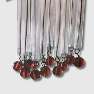 Set of 10 Vintage Italian Chandelier Glass Rods Replacement Parts Purple Beaded Lamp restoration
