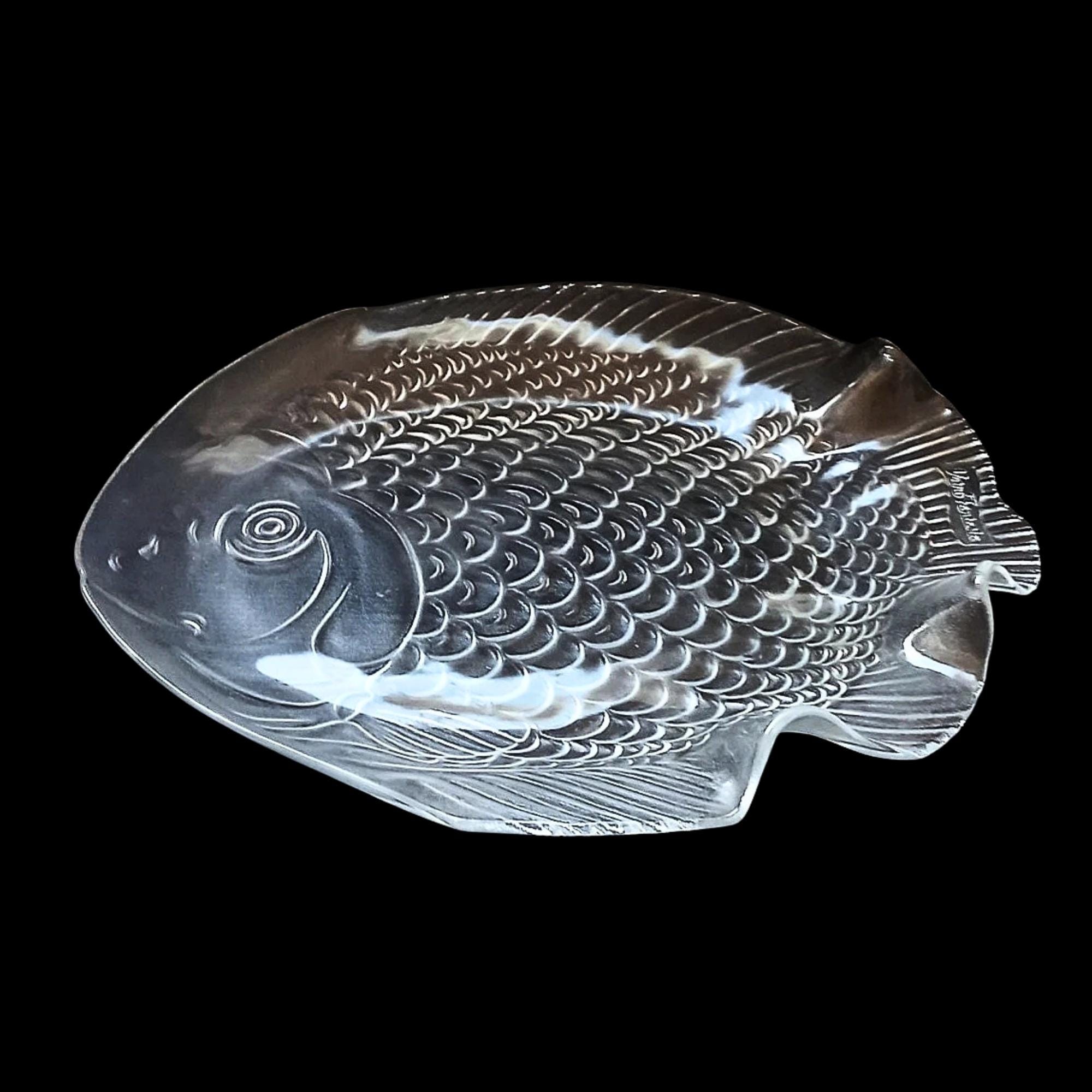 ヴィンテージ イタリア 魚皿 ファンシーガラス イタリア製 3D プレート