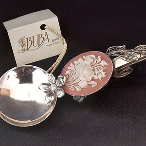 BUBA Argenti Made in Italy Silver Plated Spoon with Cameo Baptism favor Silver cutlery