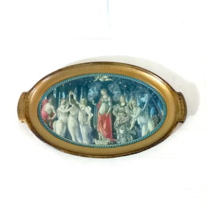 Large 35x21cm Traditional Florentine period tray Typical Florentine Italy 1950s Antique Italian wooden tray Home decor