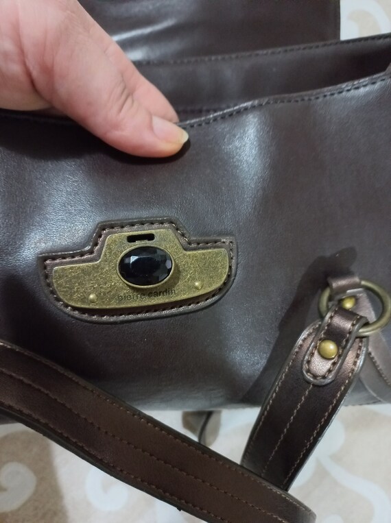 Vintage Pierre Cardin 004432004 Leather bag Brass… - image 10