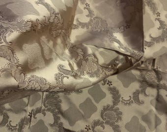 75x260 cm Vintage fabric scrap with gold plated thread Venetian Silk Fabric Gold Damask Italian Fabric Silk Panel Patchwork Fabric