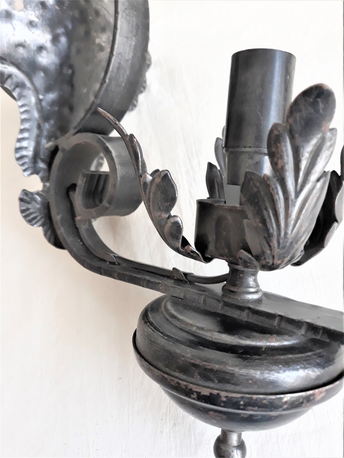 Antique Night Light Lighting Wrought Iron Lamp Vintage Wall Etsy