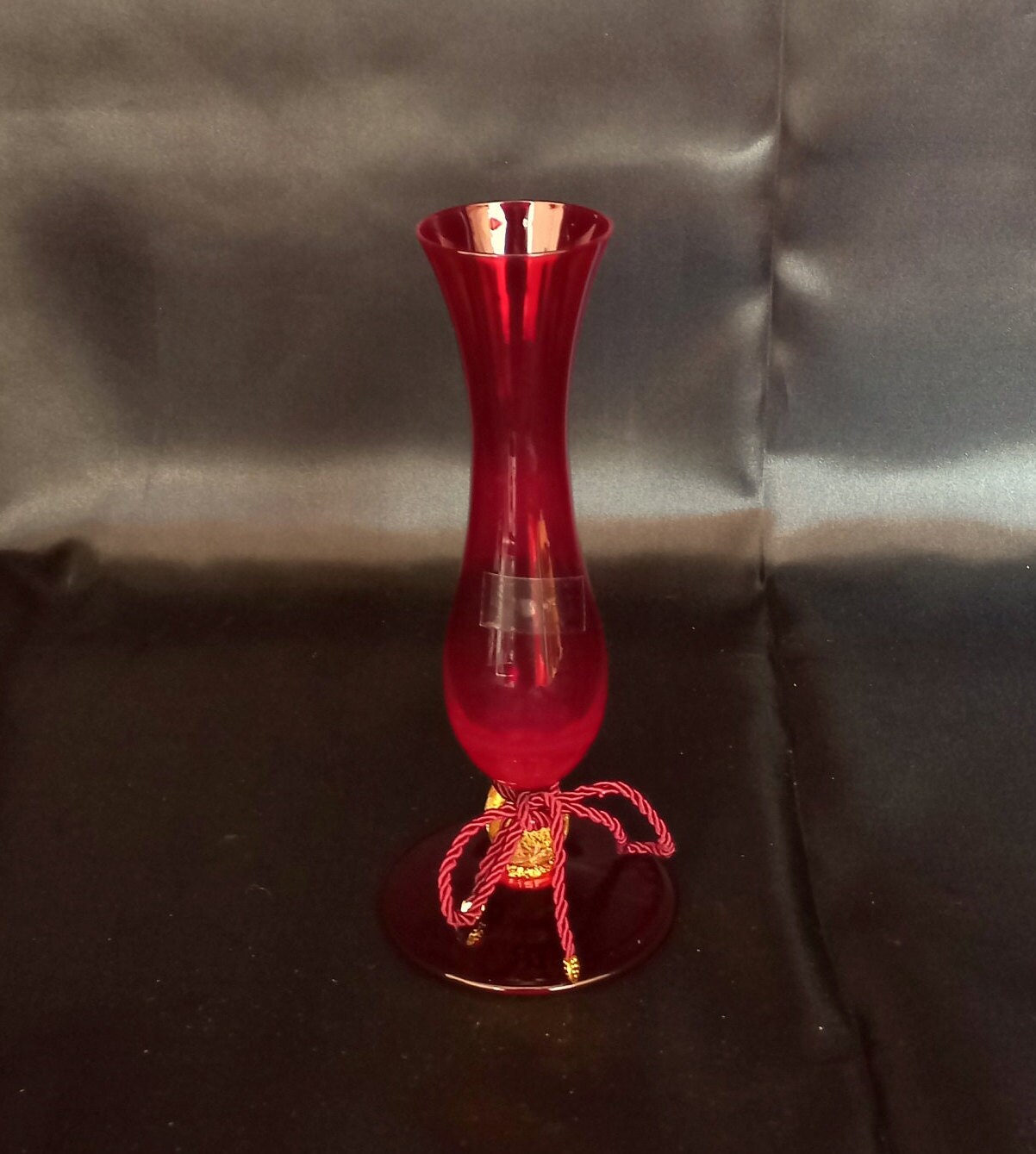 Nason&Moretti イタリア製 一輪挿し ムラーノガラス ガラス製花瓶 赤色