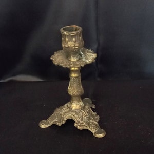 Old Brass Candle Holder One Flame Vintage Candle Holder Vintage Home Decor Table Decor Romantic Dinner Candle Holder Christmas Gift Brass