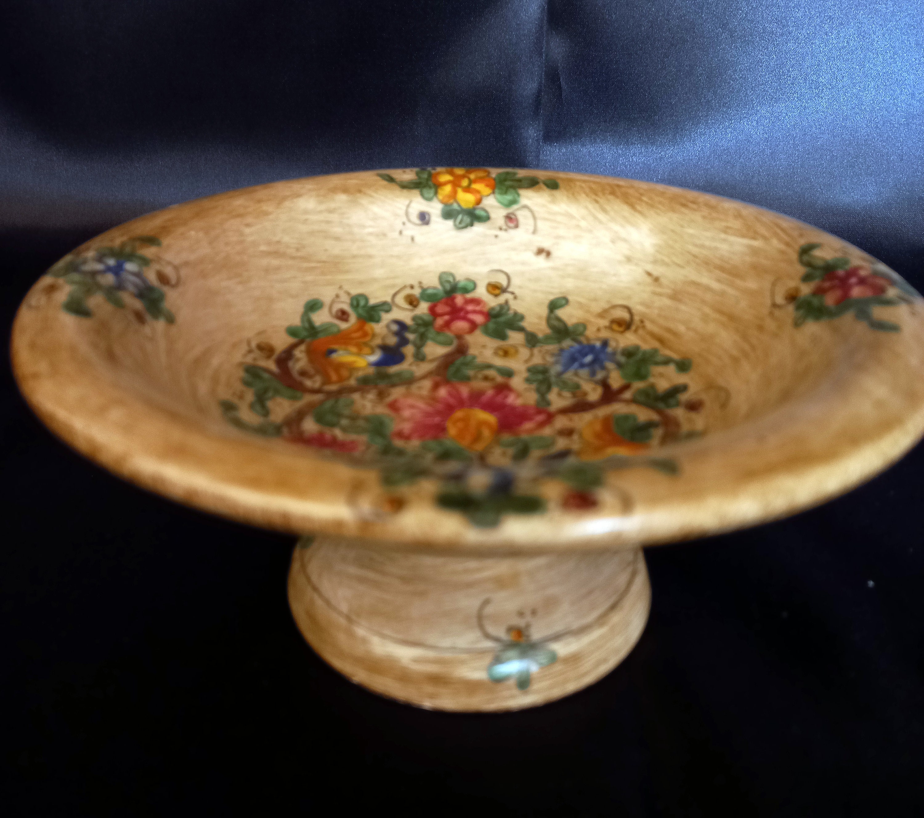 イタリア GUBBIO 花瓶 Vintage Brown Floral CAFF Gubbio Italy Ceramic Art Pottery