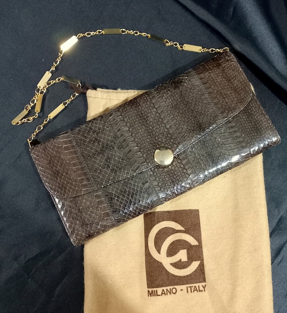 Fabrique en Italie Sac en cuir G. Castellari Milano vintage des annees 70 Sac a bandouliere Chaine en or Maroquinerie italienne Cadeau pour elle Cadeau de Noel Etsy France