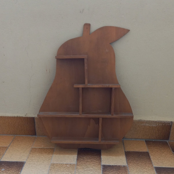 Large 50x40cm 19,6"x15,7" Vintage Italy Wooden Showcase pear-shaped For Hanging On the Wall Wall Display Collectible Vintage Wooden Cabinet