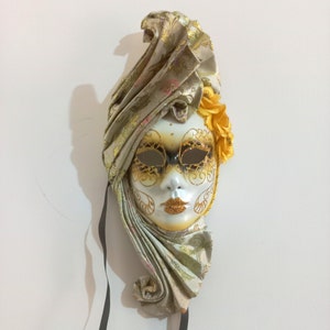 50x21cm 19,6&quot;x8,2&quot; The Galleon Mask Venetian Mask Handmade in Venice Original Product Venice Made in Italy Vintage 80s Carnival