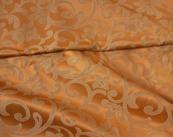 Large 300x330 cm Venetian Silk Brocade Orange-beige color Damask Italian Fabric Silk Panel Patchwork Fabric Fabric panel Damask silk panel