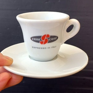 Rare &quot;ESSSES Caffè&quot; Espresso in Italy Collectible coffee cups in heavy white porcelain &quot;IPA&quot; Made in Italy Espresso cups Italian coffee