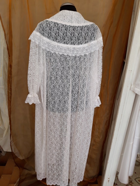 Vintage Italy Lace dressing gown White Vintage we… - image 8