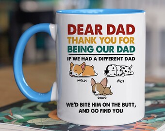 Dog Dad Gift, Personalized Dog Mug, Custom Dog Mug, Fathers Day Gifts, Dad Birthday Gifts, Dad Gifts, Gifts For Dog Dad, Dog Lover Gift
