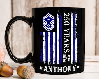 Custom 250th Anniversary USA Air Force Coffee Mug, American Flag Mug, America 250 Gift 1776 2026 Military Patriotic Gift For Veteran Men