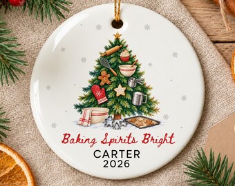 Personalized Baking Christmas Ornament 2026, Custom Name Baking Christmas Ornament, Baker Gift, Kitchen Mixer Christmas Ornament Keepsake