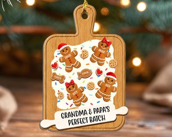 Personalized Gingerbread Ornament 2026, Grandparents Gingerbread Batch Christmas Ornament, Gingerbread Gift, Grandpa Grandma Christmas Gift