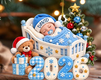 Baby's First Christmas Ornament 2026, Christmas Gift for Baby Boy, Baby Girl, New Parents, New Mom, Newborn Christmas 2026 Ornament Keepsake