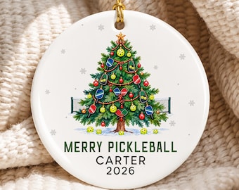Personalized Pickleball Ornament, Merry Pickleball, Custom Name Pickleball Christmas Ornament 2026, Pickleball Player Gifts, Sports Keepsake
