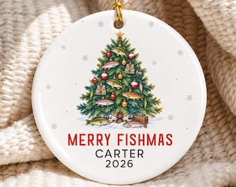 Personalized Fishing Christmas Ornament 2026, Merry Fishmas, Dad Fishing Ornament, Fishing Man Gifts, Fishmas Christmas, Fishing Lovers