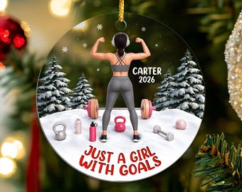 Gymnast Girl Christmas Ornament 2026, Personalized Gymnastics Ornaments, Handstand Balance Ornament, Gymnastics Gifts for Girls Sports Team