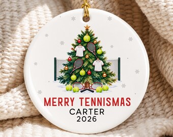 Personalized Tennis Christmas Ornament 2026, Merry Tennismas, Tennis Player Gift, Sports Ornament, Tennis Club Keepsake, Tennis Lover Gift