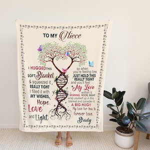 Personalized To My Niece Blanket From Aunt Auntie Uncle, Custom The Tree Of Life Blanket, Gift Ideas For Mom.