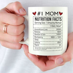 Coffee Mugs, Mom Gifts, Mom Nutrition Facts Mug, Mothers Day Gifts, Mother Gifts, Gifts For Mom, Mama Gifts, Birthday Gifts For Mom