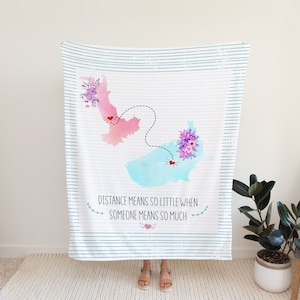Custom Long Distance Blanket, Personalized State to State, Minky Blanket, Sherpa Fleece Blanket, States of your choice, The Best Gift