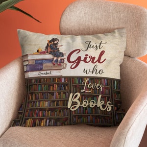 Personalized Gifts, Pillow Decorative, Personalized Pillow, Book Lovers Gift, Bookworm Gift, Library, Gifts For Daughters, Gifts For Her.