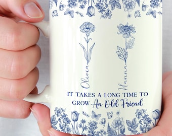 Personalized Friendship Gifts, Best Friend Gifts For Women, Old Friend Ceramic Coffee Mug, BFF Gifts, Bestie Gifts, Friend Birthday Gifts