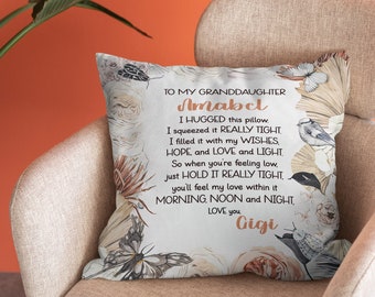 Custom Name To My Granddaughter Pillow, Personalized Love You Granddaughter Pillow, Best Gift For Granddaughter, Family Gift.