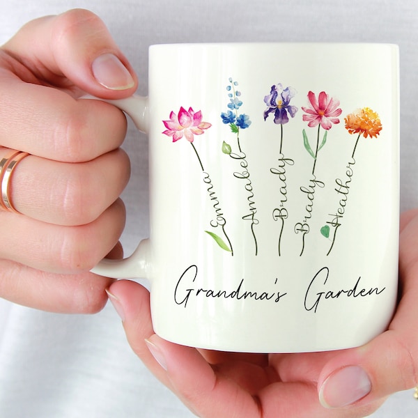 Gifts for Grandma, Mom, Grandma's Garden, Gift Ideas For Nana, Gigi, Customized Coffee Mug, Gifts From Grandkids, Mother Day Gifts.