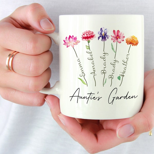 Christmas Gifts For Aunt From Niece, Nephew, Auntie’s Garden For Aunt, New Aunt, Auntie, Sister Mug, Aunt Birthday Gift, Aunt Announcement.