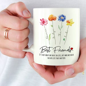Birthday Gifts for Women, Best Friend Ceramic Coffee Mug, Gifts for Best Friend Bestie Sister Classmate, Friendship Gifts, Personalized Mug