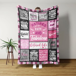 Farewell Gifts for Coworkers, Retired Free And Fabulous Blanket,Retirement Gifts For Women/Men, Best Retirement Gifts Ideas, Going Away Gift