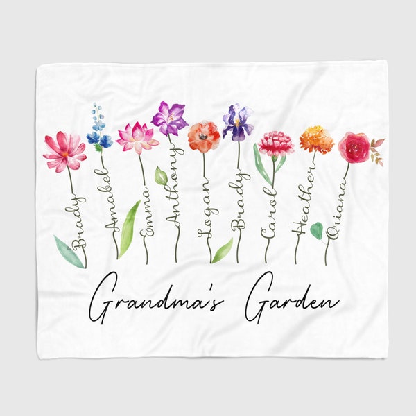 Christmas Gifts for Grandma, Grandma's Garden, Grandma Gifts, Best Grandma Gifts, Gifts For Grandma, Grandma Gifts Ideas, Custom Blanket.