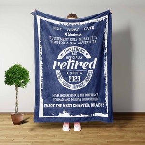 Retirement Gifts, Custom Retirement Gift For Women/Men, Retirement Since Blanket, Farewell Gifts, Going Away Gift, Goodbye Gifts