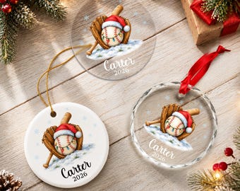 Personalized Baseball Ornament 2026, Baseball Christmas Ornament for Boys and Players, Baseball Tree Decoration, Sports Xmas Gifts For Team