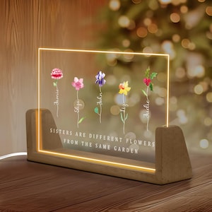 Sister Gifts, Custom Night Light, Christmas Gifts, Gifts for Her, Birthday Gifts, Gifts for Sisters, Gift For Women, Sister Birthday Gifts