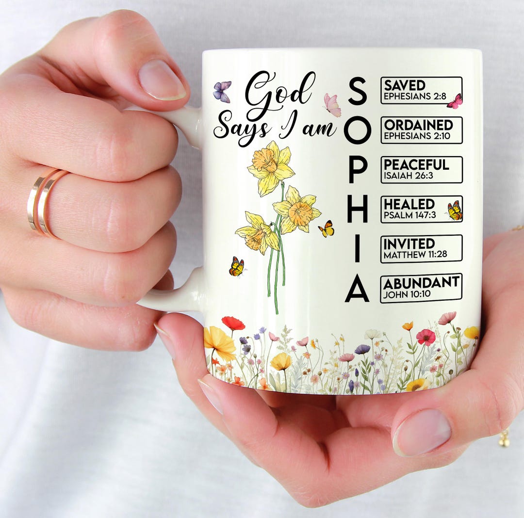 Personalized Christian Mug: God Says I Am, Bible Verse Gift - Etsy