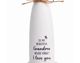 Grandma Gifts from Granddaughter, Grandson Grandkids, Grandma Ceramic Flower Vase, Birthday, Christmas Gifts for Grandma, Nana, Mimi, Gigi