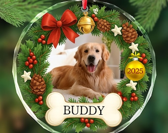 Personalized Dog Ornament, Pet Portrait Photo Ornament, Dog Mom Gifts, Dog Lover Gifts, Dog Owner Gifts, Dog Photo Xmas Christmas Ornament
