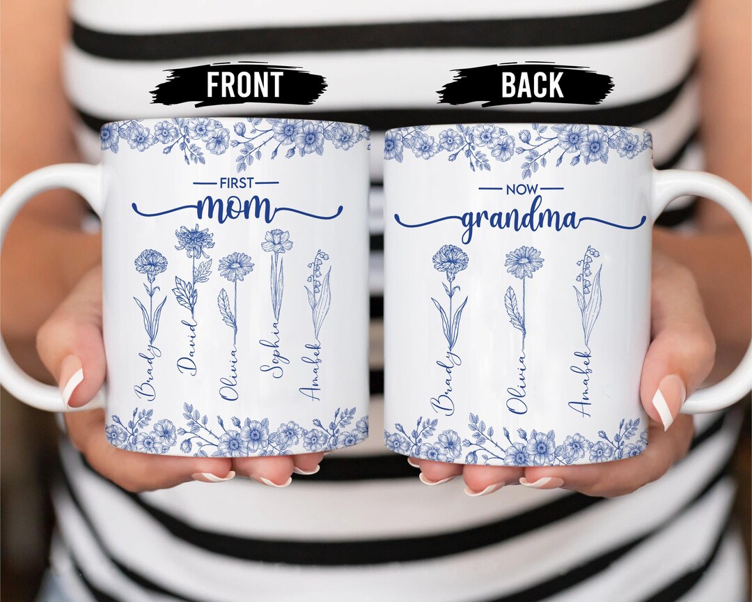 Custom 'first Mom Now Grandma' Mug - Personalized Grandma Gift - Etsy